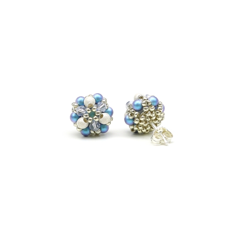Stud earrings by Ichiban - Daisies Stardust Azzuro 925 Silver