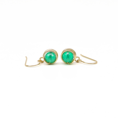 Earrings by Ichiban - Busted Deluxe Green Onyx 14K gold