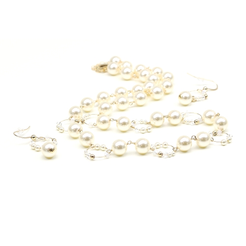 Set miresa,  colier si cercei cu tortite, Ichiban - Bloom