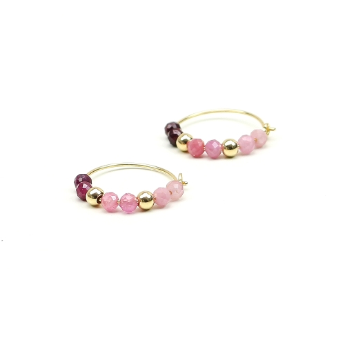 Earrings by Ichiban - Simple Style Ruby 14K gold