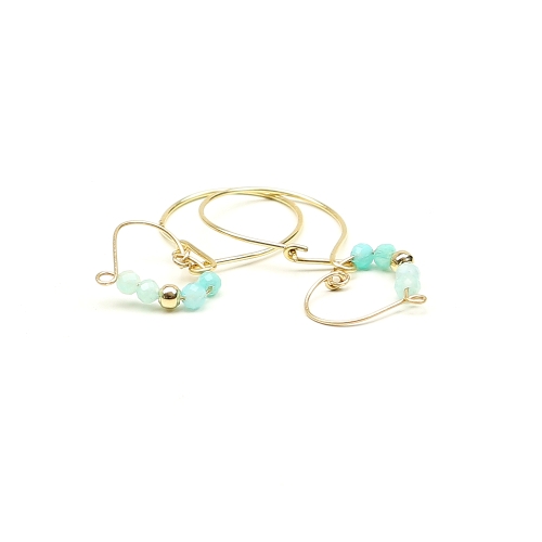 Earrings by Ichiban - Pulse Amazonite 14K gold