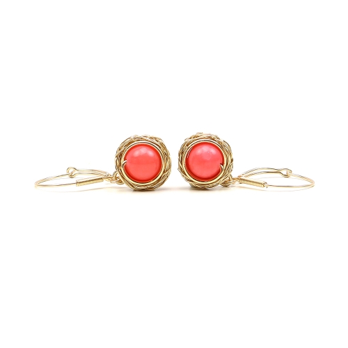 Cercei cu tortite leverback, Ichiban - Sweet Bamboo Coral